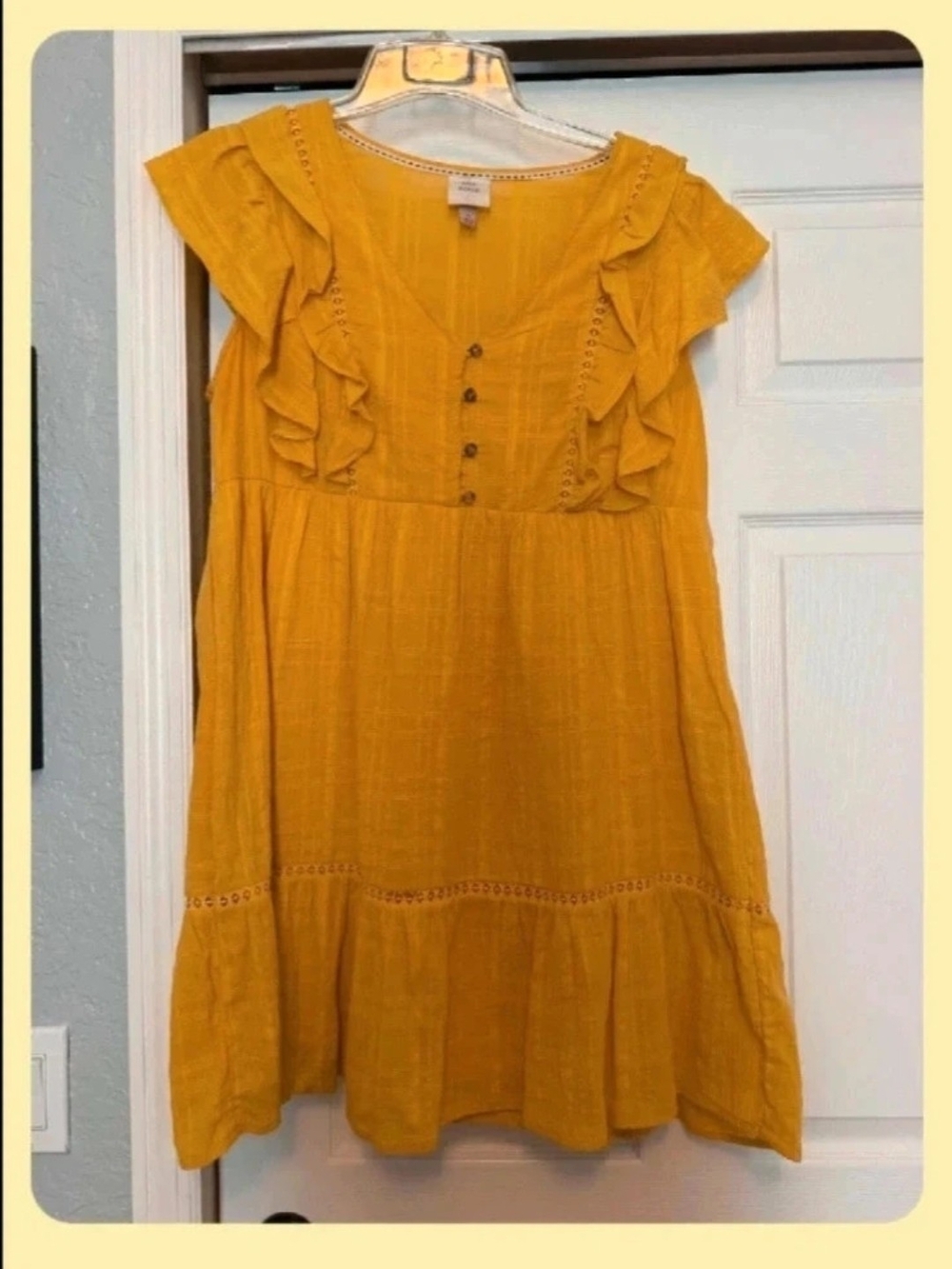 Knox Rose Women’s Mustard Yellow Babydoll Dress